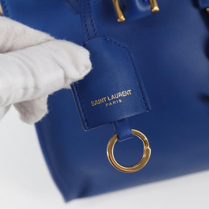 Saint Laurent Monogram Cabas Leather, BLUE, LEATHER, Handbag
