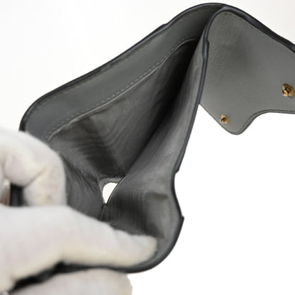 Christian Dior Saddle Trifold Flap Wallet Leather, BLUE, LEATHER, Wallets