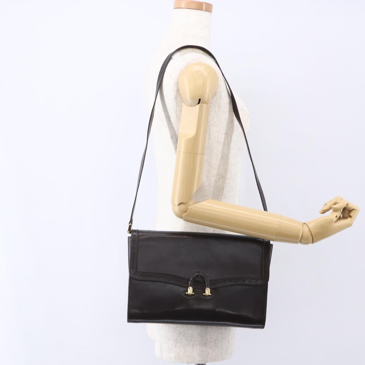 Gucci Vintage Shoulder Bag Leather, BROWN, LEATHER, Shoulder bag