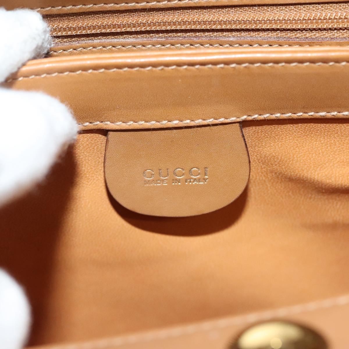 Gucci Vintage Convertible Bamboo Box Crossbody Bag Leather, BROWN, LEATHER, Handbag