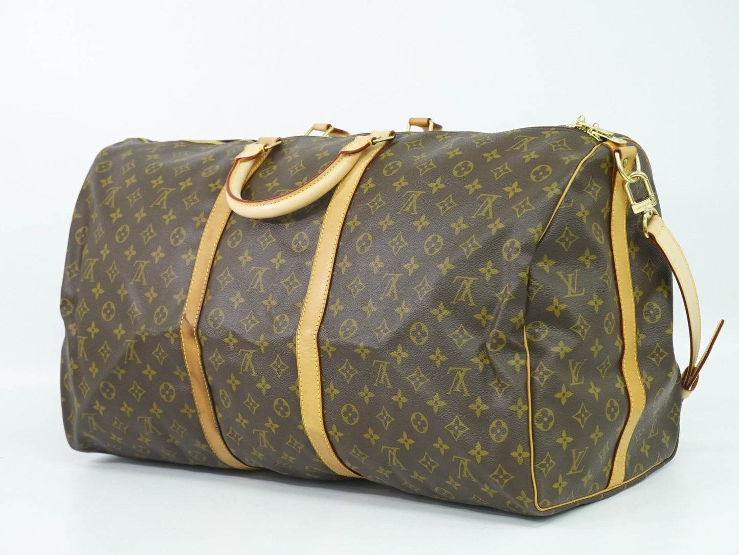 Louis Vuitton Keepall Bandouliere Bag Monogram Canvas, BROWN, CANVAS, Travel bag