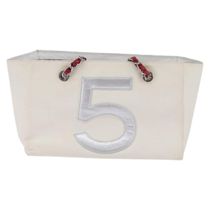 Chanel No.5 Tote Canvas and Leather, WHITE, CANVAS, Tote bag