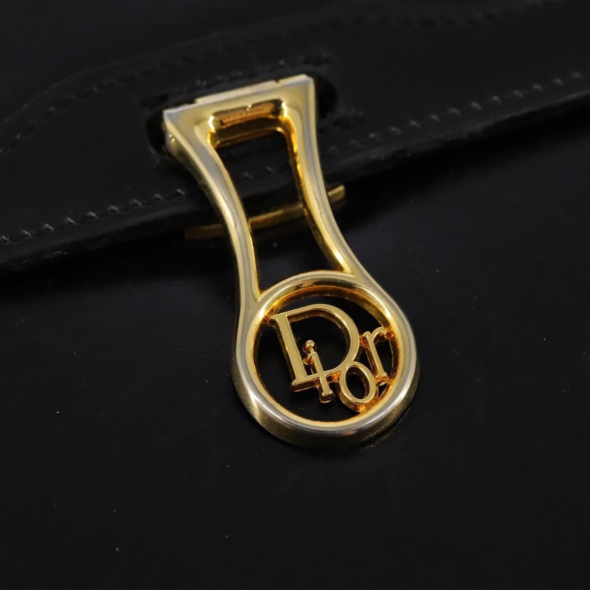 Christian Dior Flap Shoulder Bag Leather, BLACK, LEATHER, Shoulder bag