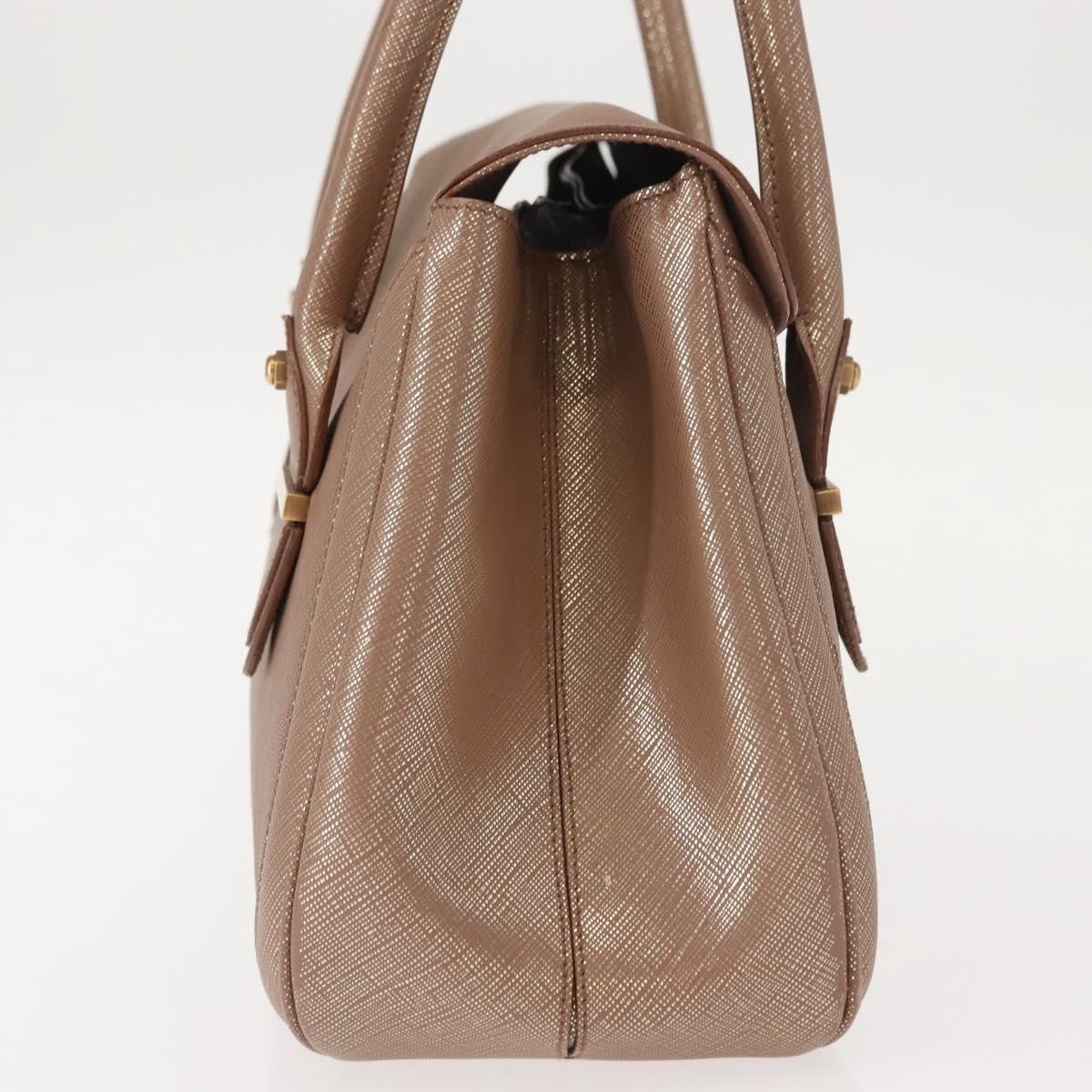 Salvatore Ferragamo Flap Satchel Saffiano Leather, GOLD, LEATHER, Handbag