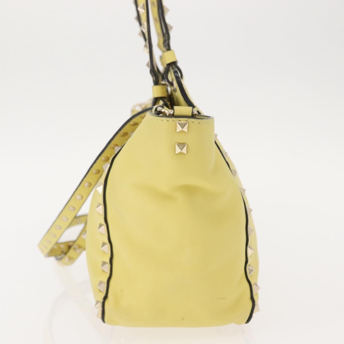 Valentino Garavani Rockstud Tote Soft Leather, YELLOW, LEATHER, Tote bag