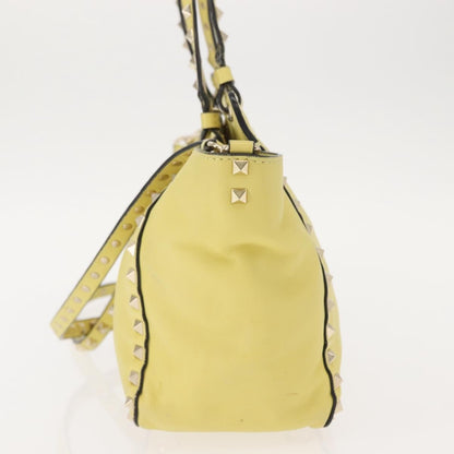 Valentino Garavani Rockstud Tote Soft Leather, YELLOW, LEATHER, Tote bag