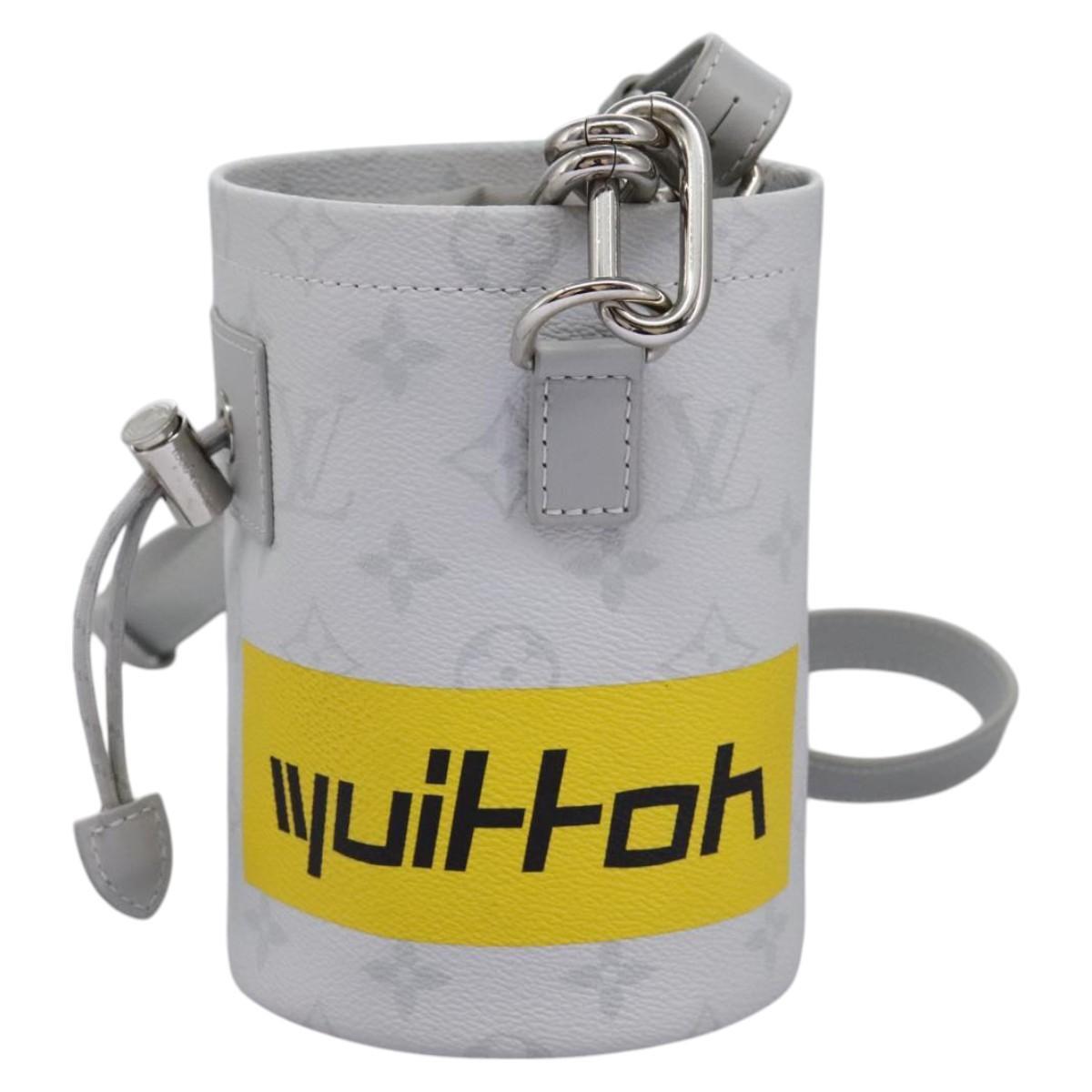 Louis Vuitton Chalk Nano Bag Limited Edition Logo Story Monogram Canvas, GRAY, CANVAS, Handbag