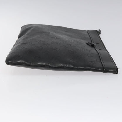 Louis Vuitton Discovery Pochette Monogram Shadow Leather, BLACK, LEATHER, Clutche & pouche
