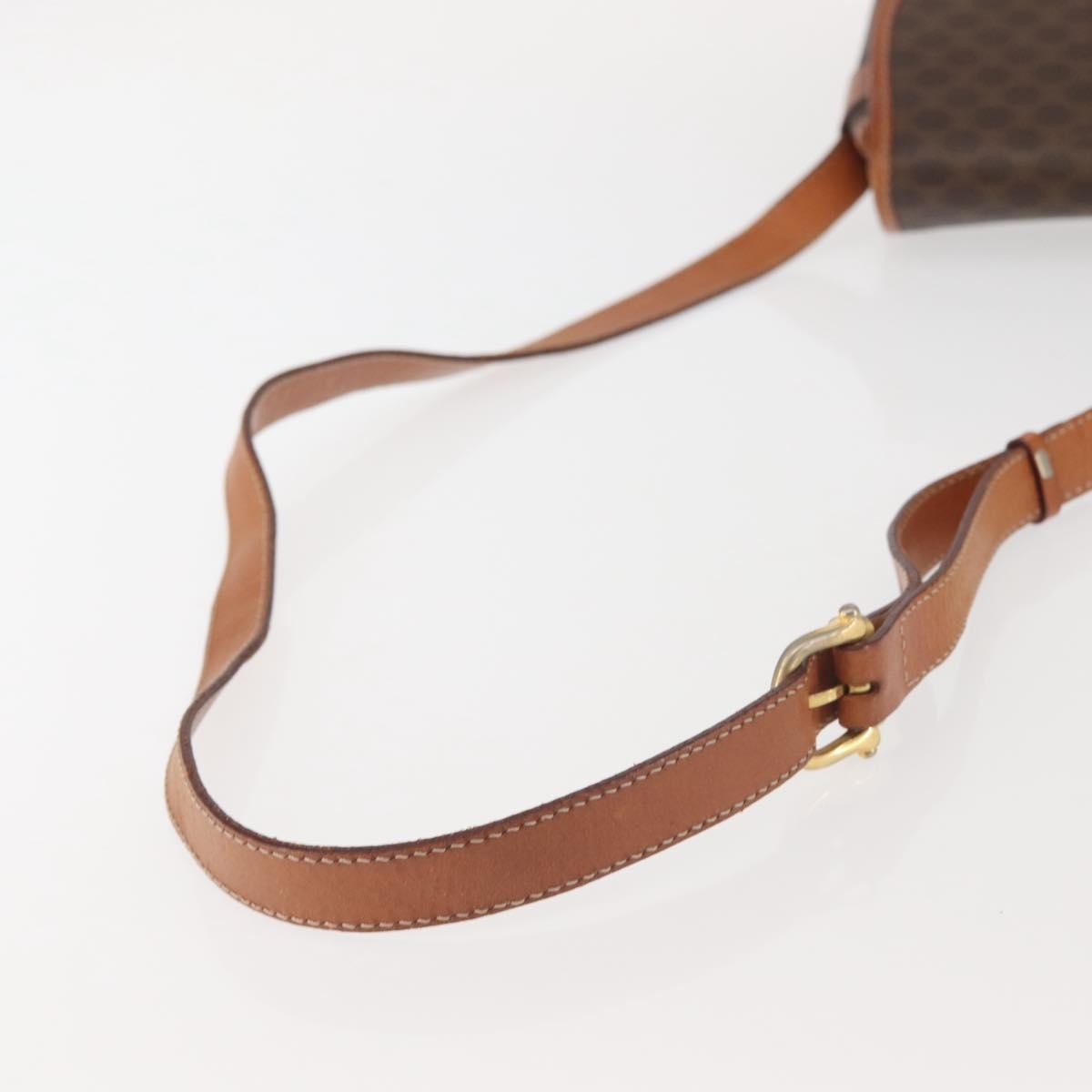 Celine Macadam Shoulder Bag PVC Leather, BROWN, CANVAS, Shoulder bag