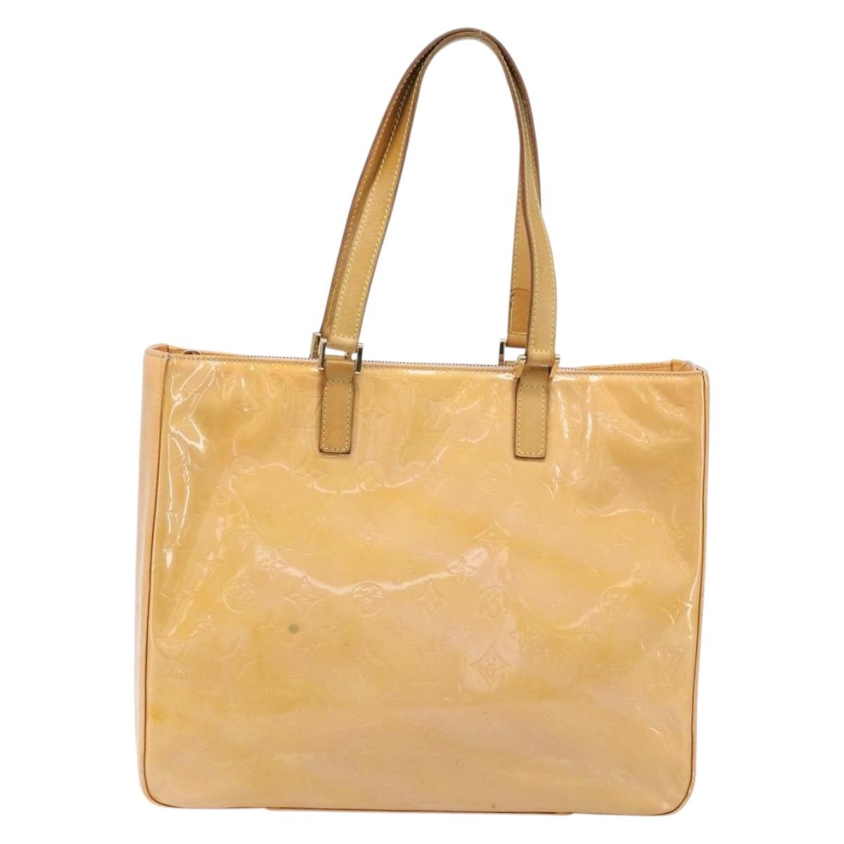 Louis Vuitton Columbus Handbag Monogram Vernis, Beige, Patent Leather, Tote Bag