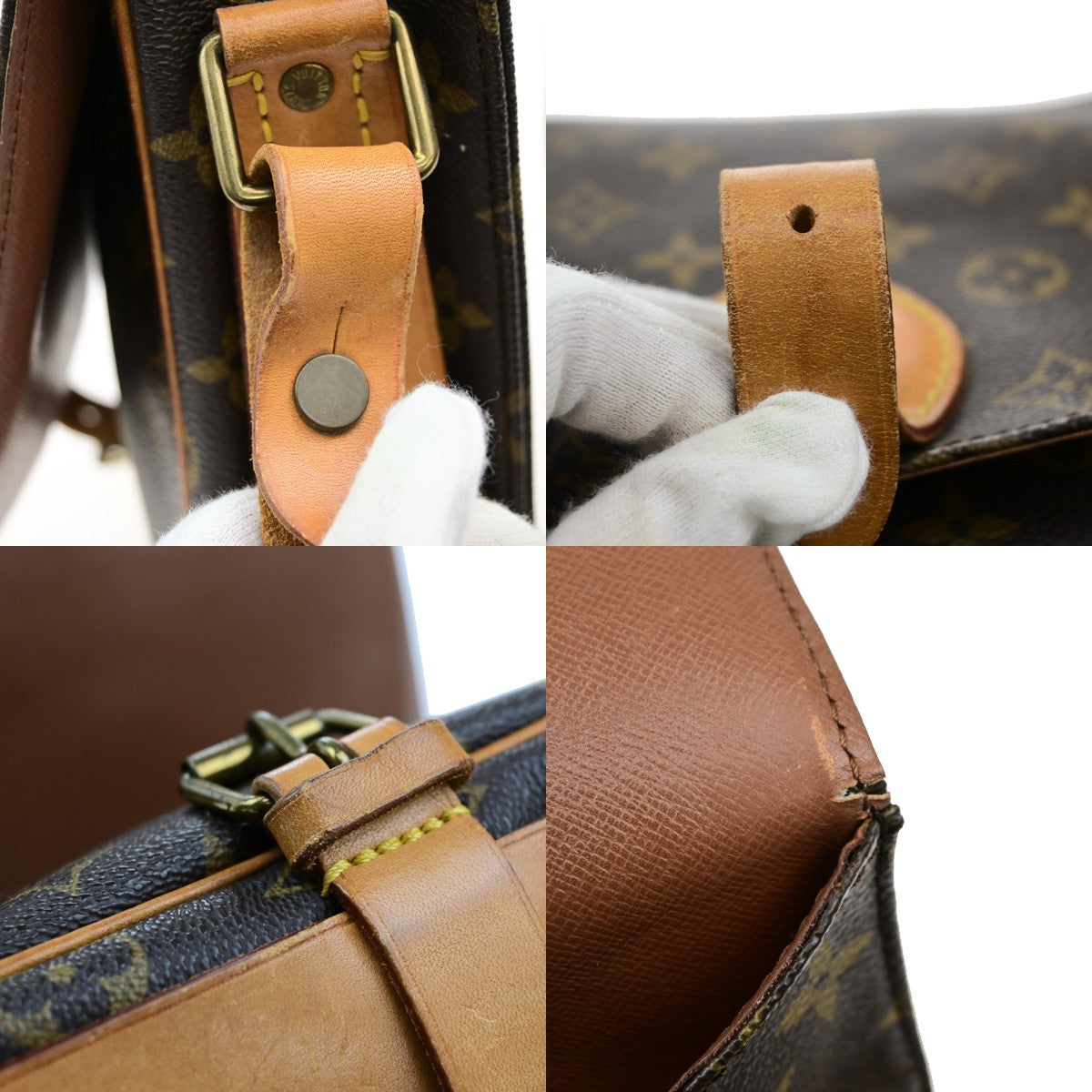 Louis Vuitton Cartouchiere Handbag Monogram Canvas, BROWN, LEATHER, Shoulder bag