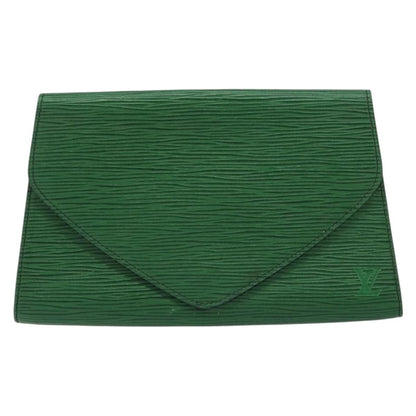 Louis Vuitton Art Deco Clutch Epi Leather, GREEN, LEATHER, Clutche & pouche