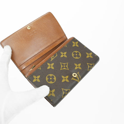 Louis Vuitton Porte Monnaie Billets Tresor Wallet Monogram Canvas, BROWN, CANVAS, Wallets