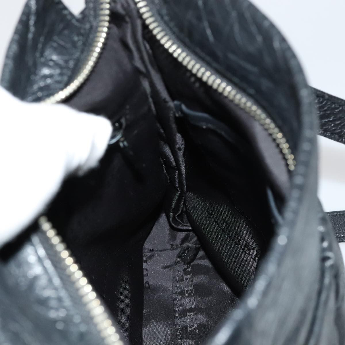 Burberry Vintage Crossbody Bag Leather, BLACK, LEATHER, Shoulder bag