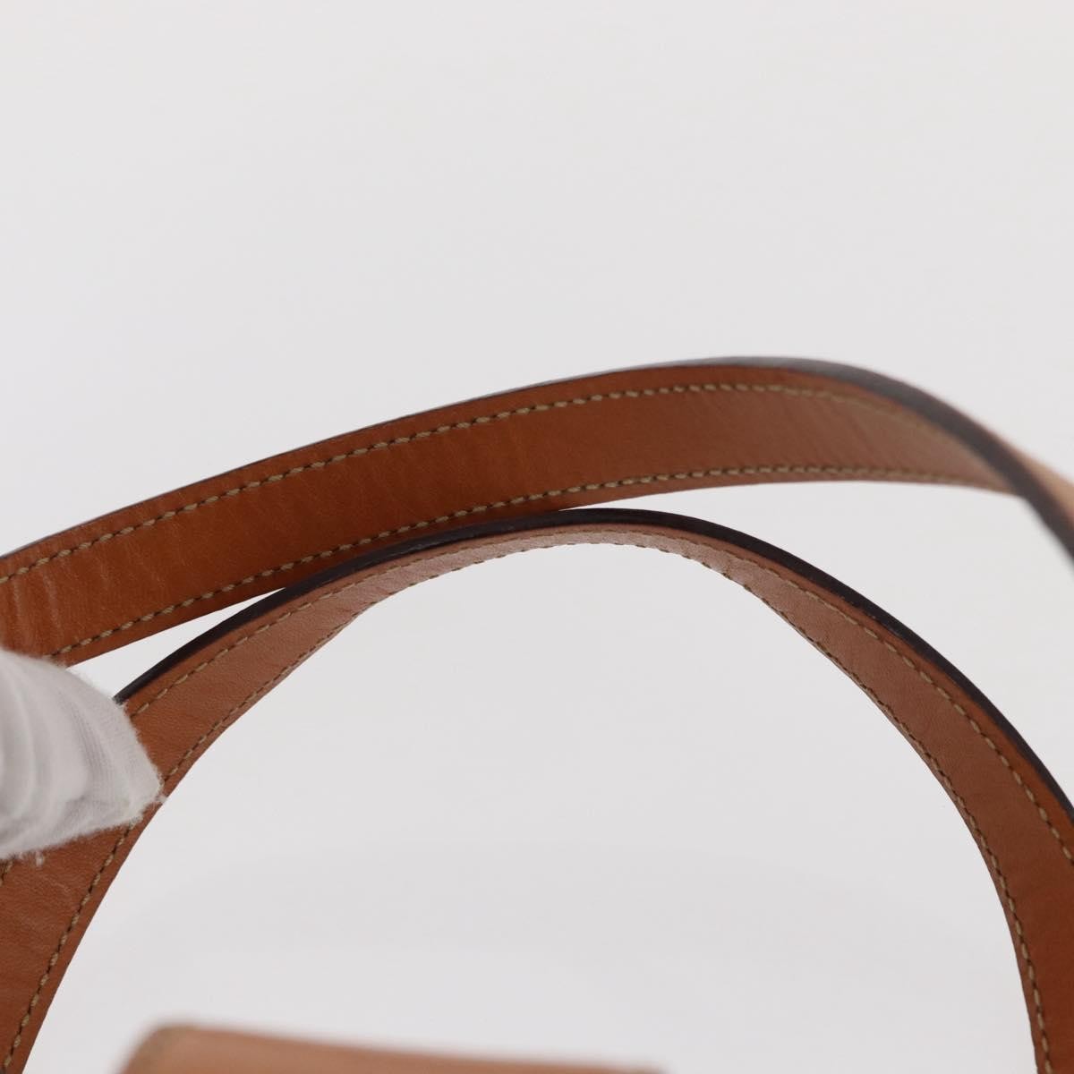 Celine Vintage Macadam Handbag Canvas and Leather, BROWN, CANVAS, Handbag