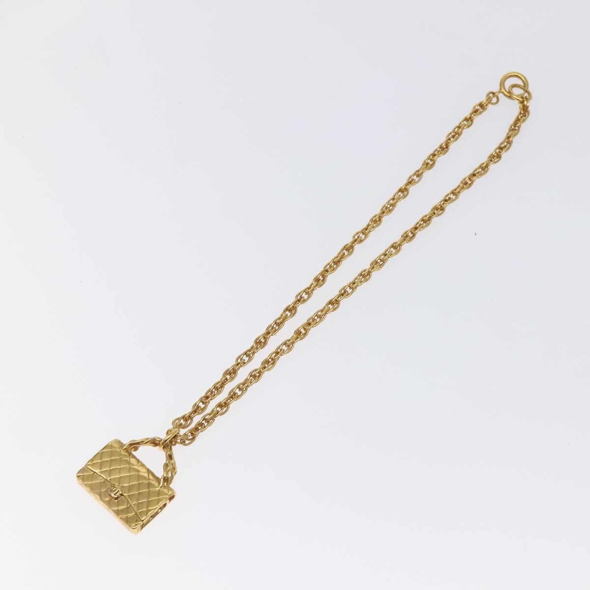 Chanel Flap Bag Pendant Necklace Metal, GOLD, METAL, Necklace