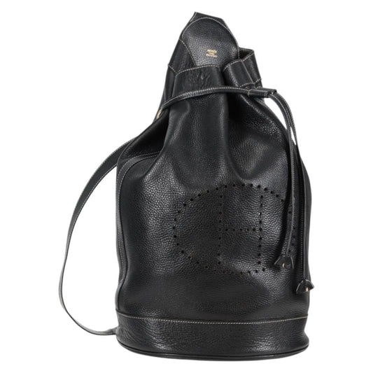 Hermes HERMES Shoulder Bag Leather, BLACK, LEATHER, Shoulder bag