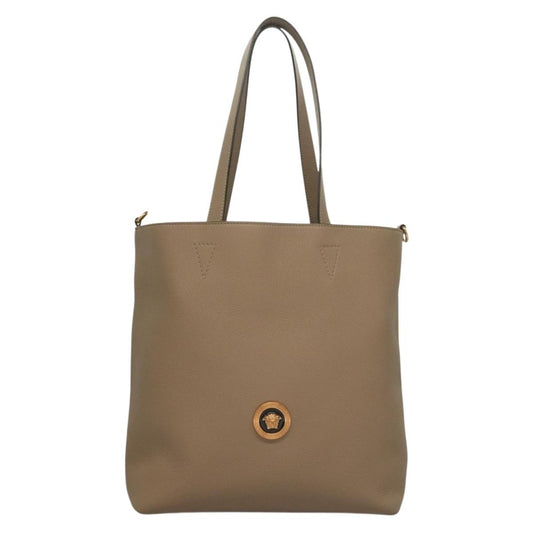 Versace La Medusa Tote Embossed Canvas, BEIGE, LEATHER, Tote bag