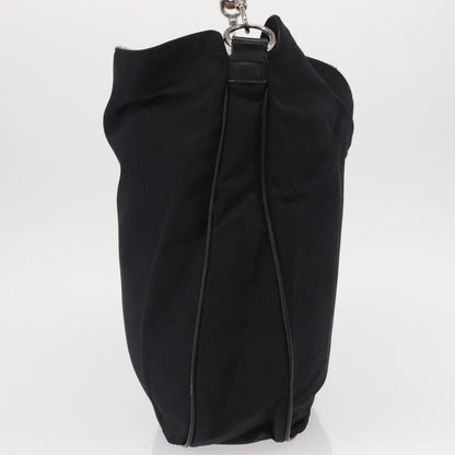 Gucci Vintage Bamboo Shoulder Bag Nylon, BLACK, CANVAS, Shoulder bag