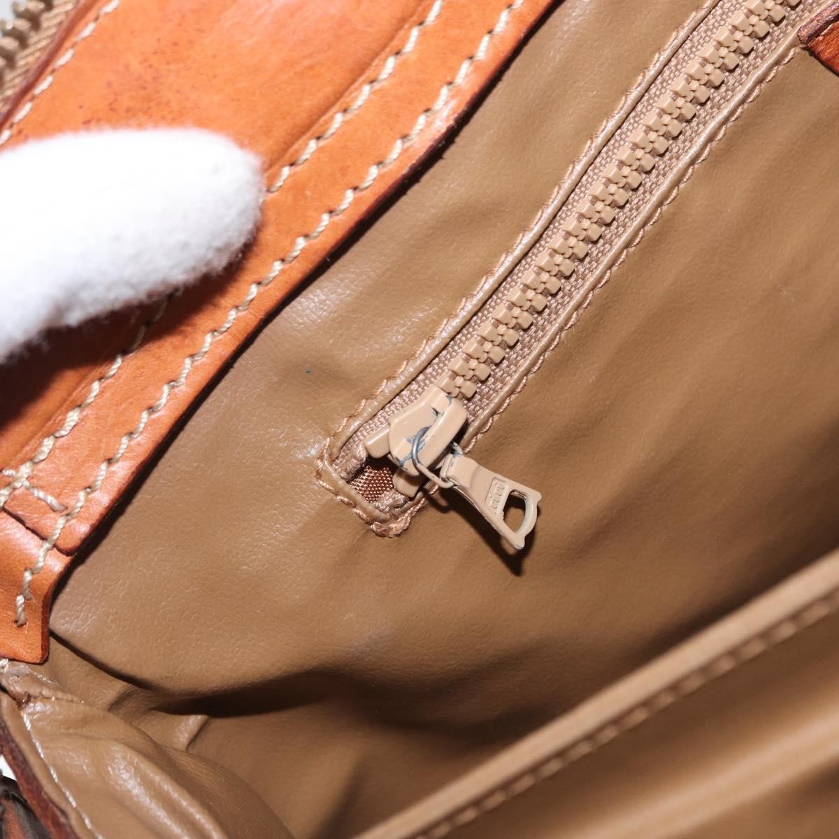 Celine Vintage Macadam Handbag Canvas and Leather, BROWN, CANVAS, Handbag