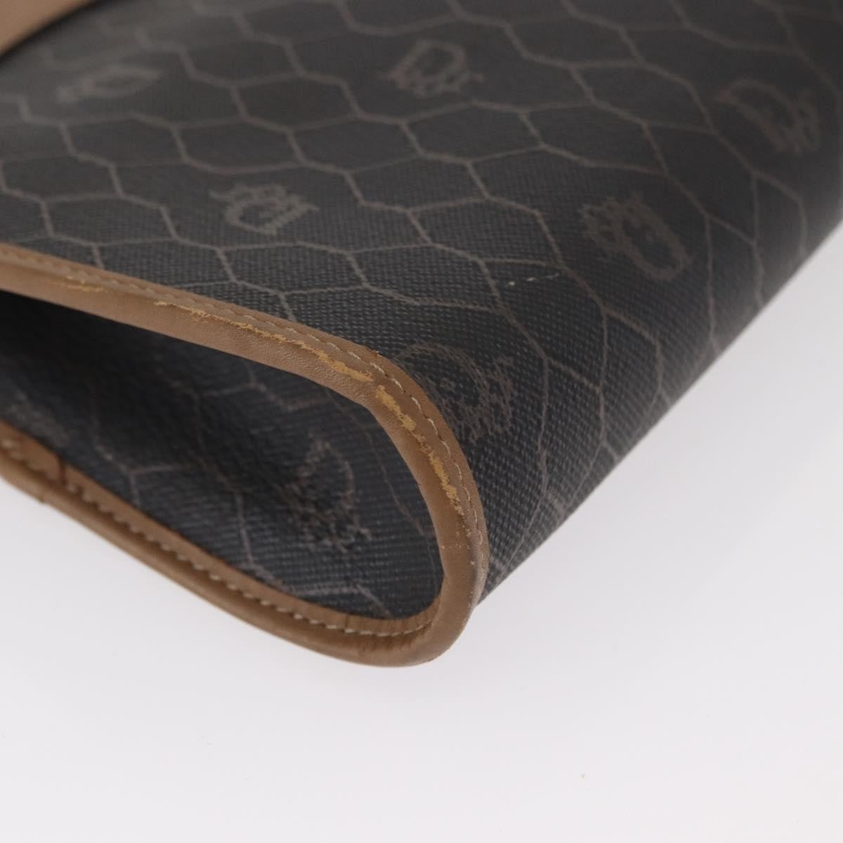 Christian Dior Vintage Honeycomb Shoulder Bag Canvas and Leather, BLACK, CANVAS, Shoulder bag