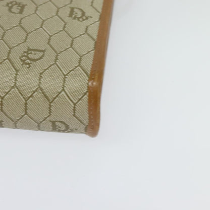 Christian Dior Vintage Honeycomb Flap Crossbody Bag Canvas and Leather, BEIGE, CANVAS, Crossbody bag