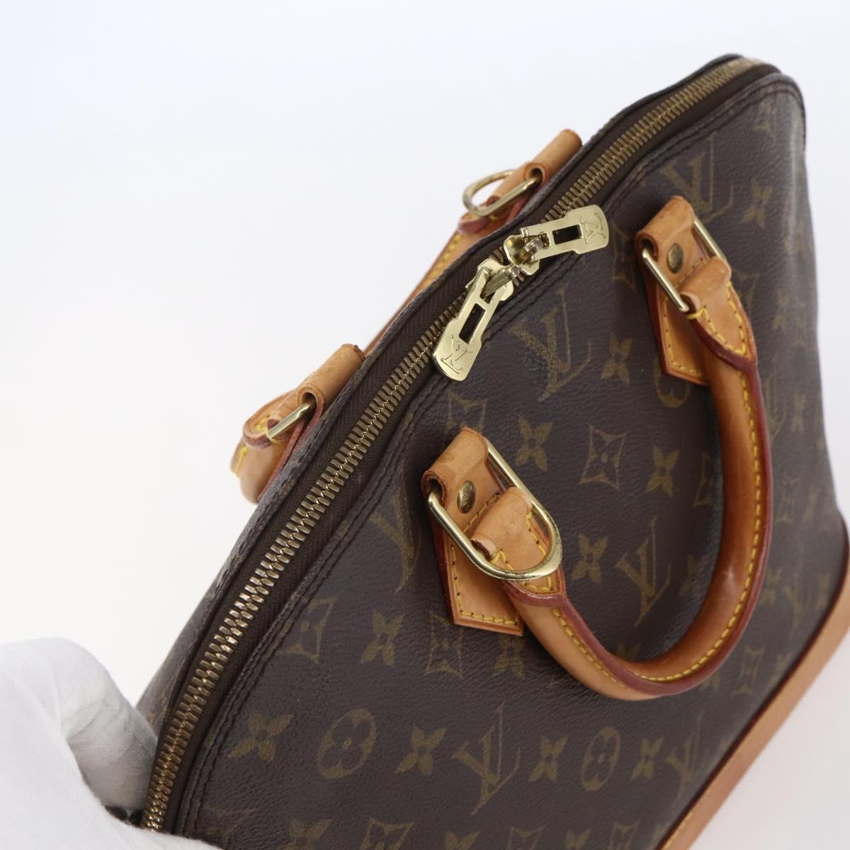 Louis Vuitton Alma Handbag Monogram Canvas, BROWN, CANVAS, Handbag