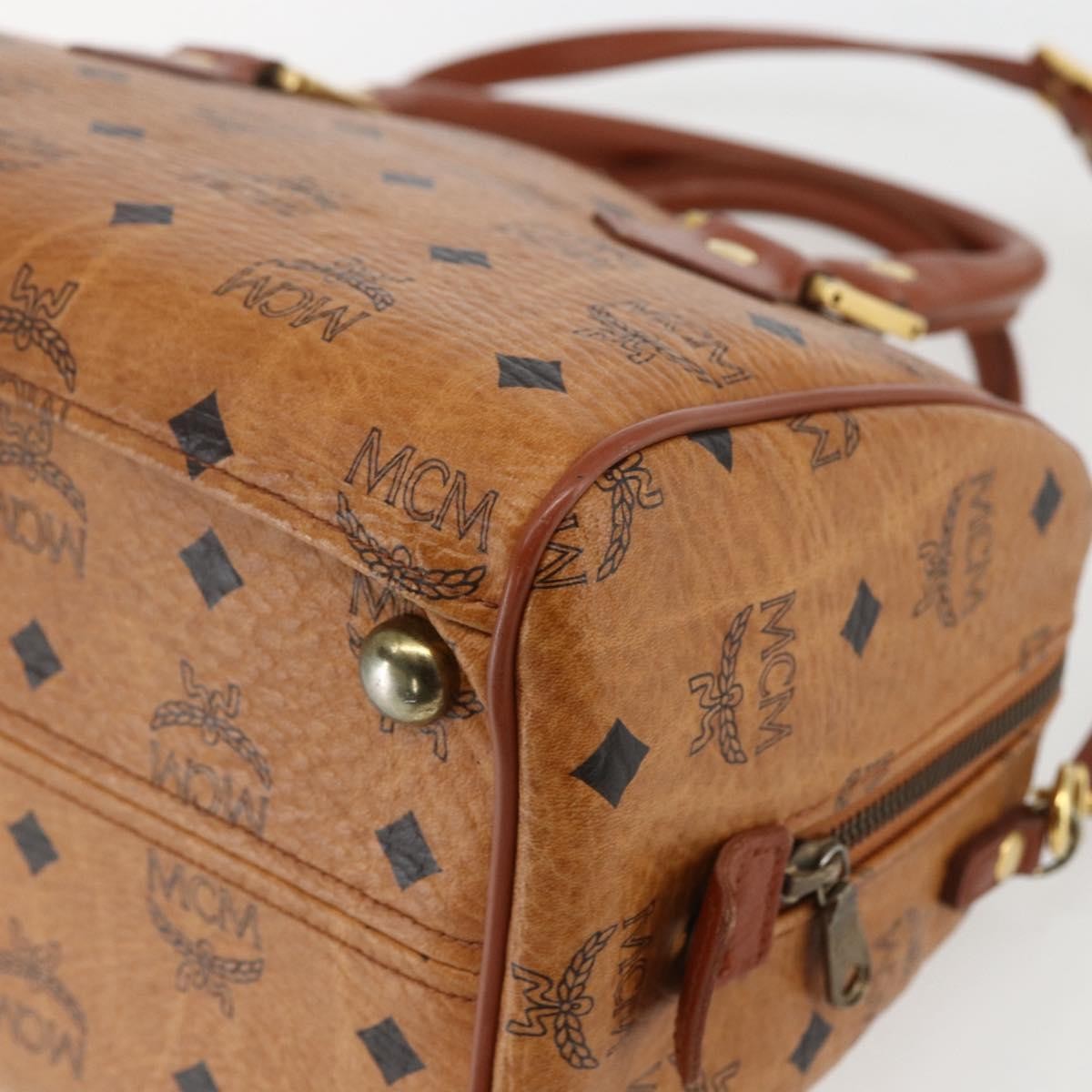MCM Visetos logogramme Handbag Canvas and Leather, BROWN, CANVAS, Handbag