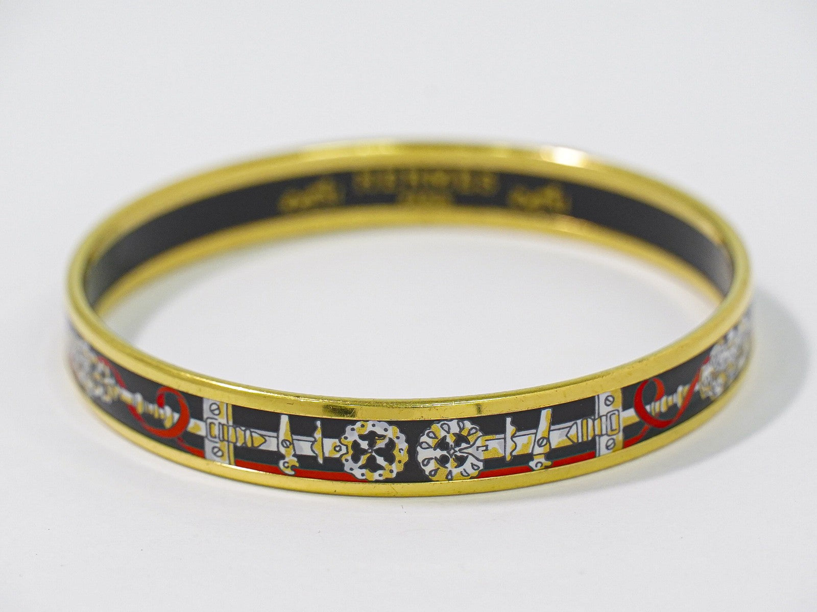 Hermes Enamel Bracelet Metal and enamel, Multicolour, Gold Plated, Bracelet
