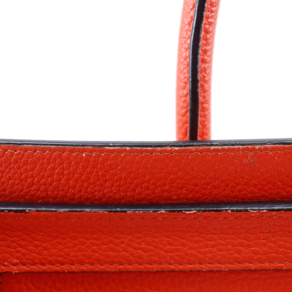 Celine Luggage Bag Grainy Leather, RED, CALFSKIN, Handbag