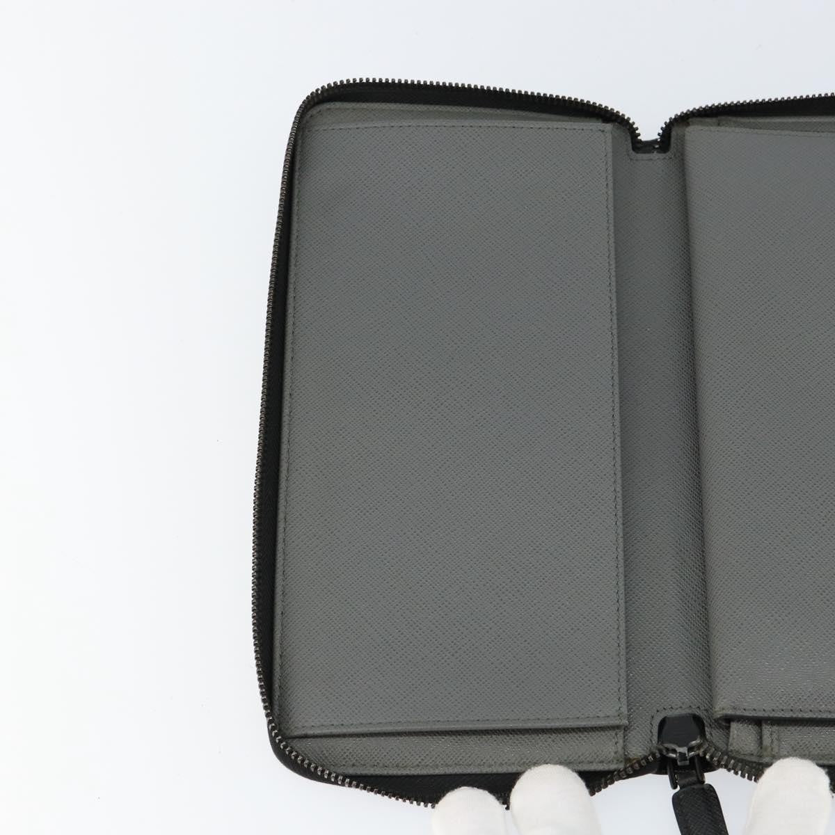 Prada Saffiano Wallet Leather, BLACK, LEATHER, Wallets