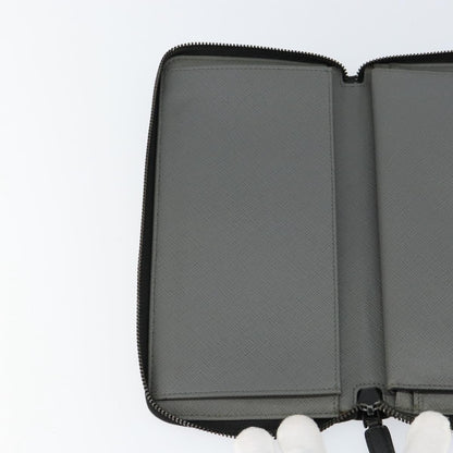 Prada Saffiano Wallet Leather, BLACK, LEATHER, Wallets