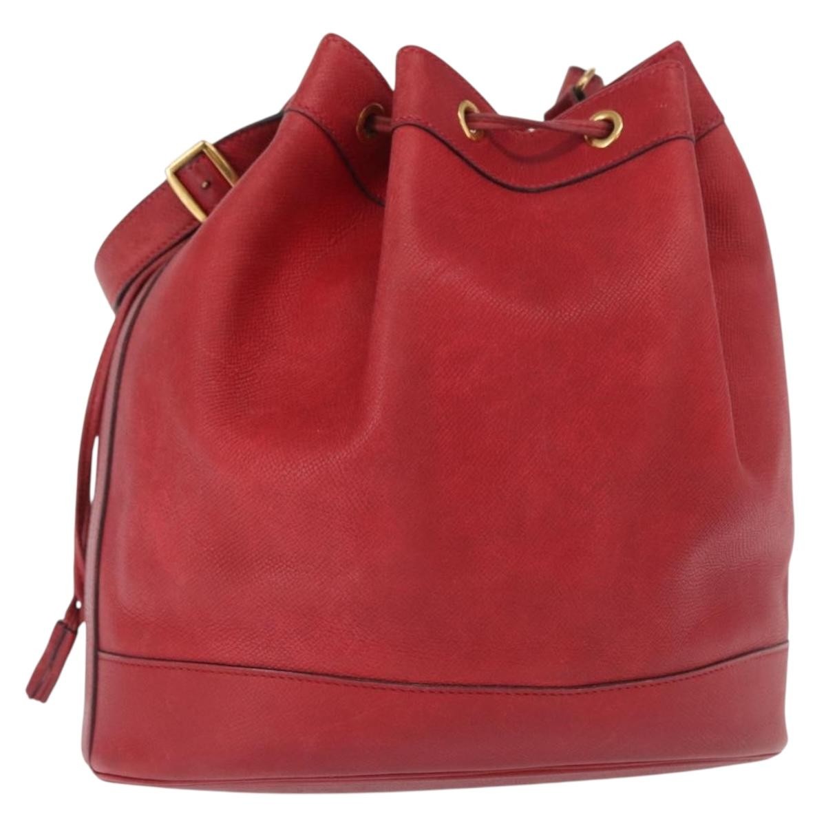 Hermes Market Handbag Leather, RED, LEATHER, Shoulder bag