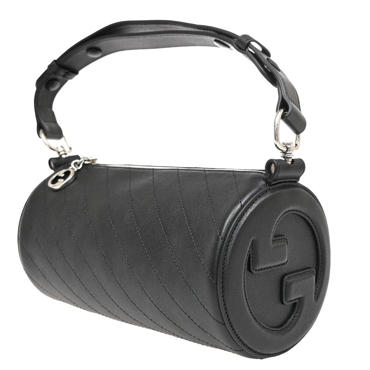 Gucci Blondie Interlocking GG Shoulder Bag Leather, Black, Leather, Shoulder Bag