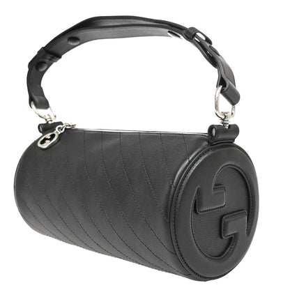 Gucci Blondie Interlocking GG Shoulder Bag Leather, Black, Leather, Shoulder Bag