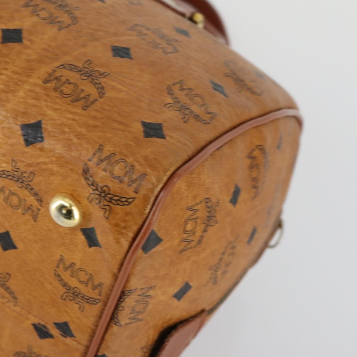 MCM Visetos logogramme Handbag Canvas and Leather, BROWN, CANVAS, Travel bag