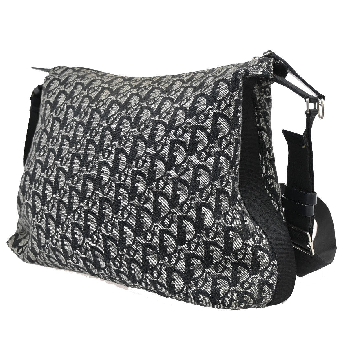 Christian Dior Vintage Trotter Messenger Bag Diorissimo Canvas, BLACK, CANVAS, Shoulder bag