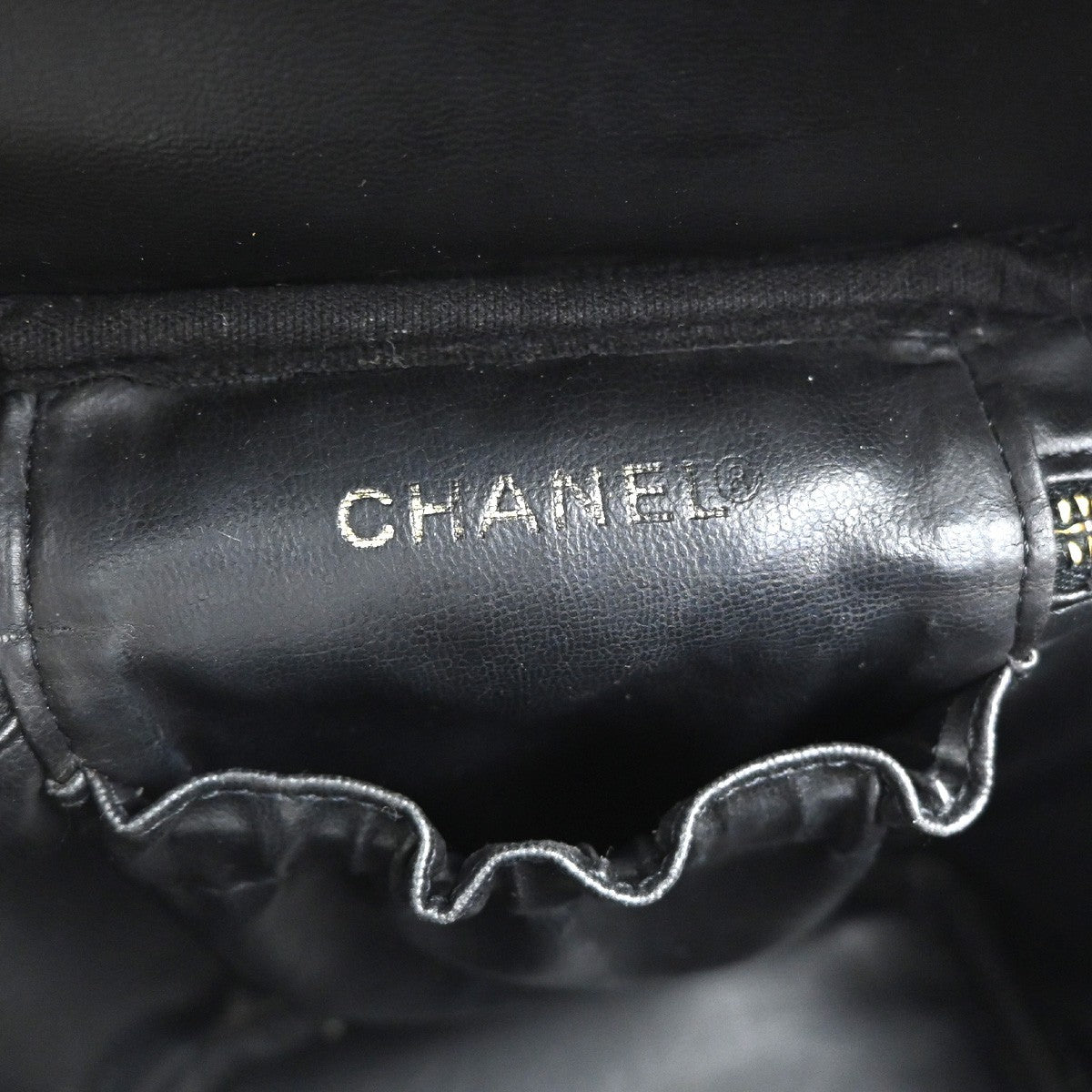 Chanel Vintage Timeless Cosmetic Case Caviar, Black, Leather, Handbag