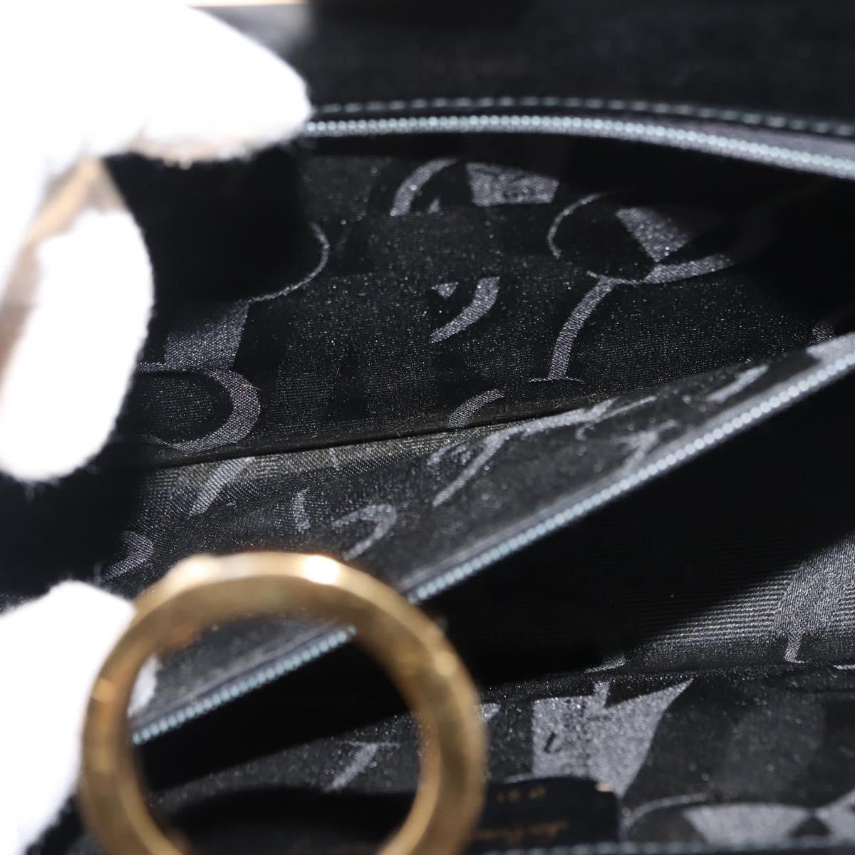 Salvatore Ferragamo Vintage Gancini Chain Shoulder Bag Leather, BLACK, LEATHER, Shoulder bag