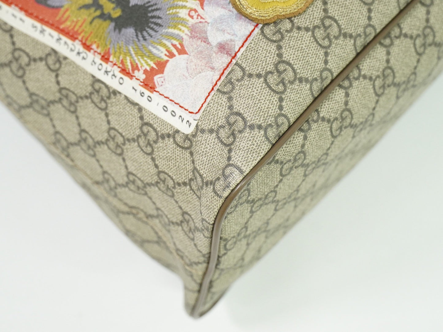 Gucci Courrier Convertible Soft Open Tote GG Coated Canvas with Applique, BEIGE, CANVAS, Tote bag