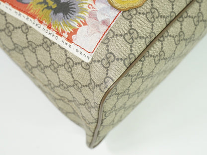 Gucci Courrier Convertible Soft Open Tote GG Coated Canvas with Applique, BEIGE, CANVAS, Tote bag