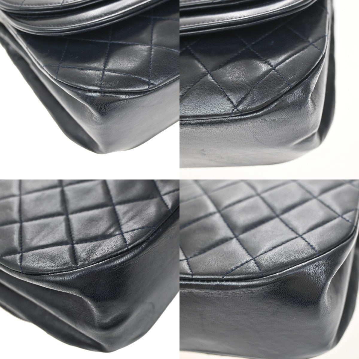 Chanel Vintage Flap Bag Leather, BLACK, LEATHER, Shoulder bag