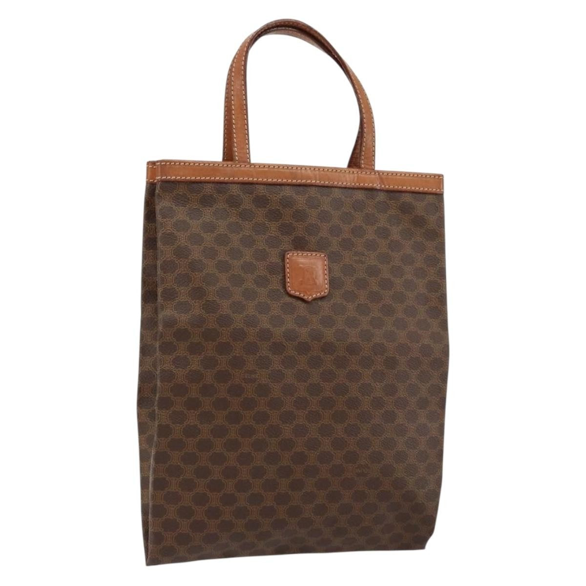 Celine Vintage Macadam Tote bag Canvas, BROWN, CANVAS, Tote bag