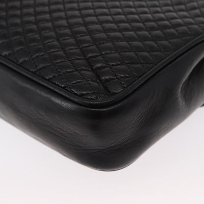 Bally Vintage Chain Shoulder Bag Quilted Leather, BLACK, LEATHER, Shoulder bag