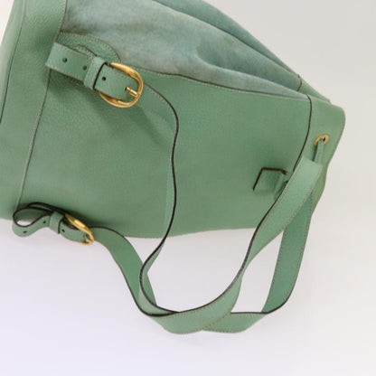 Gucci Vintage Bamboo Drawstring Backpack Suede and Leather, BLUE, SUEDE, Backpack