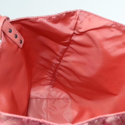 Bottega Veneta Intrecciolusion Tote Printed Nylon, ORANGE, NYLON, Tote bag