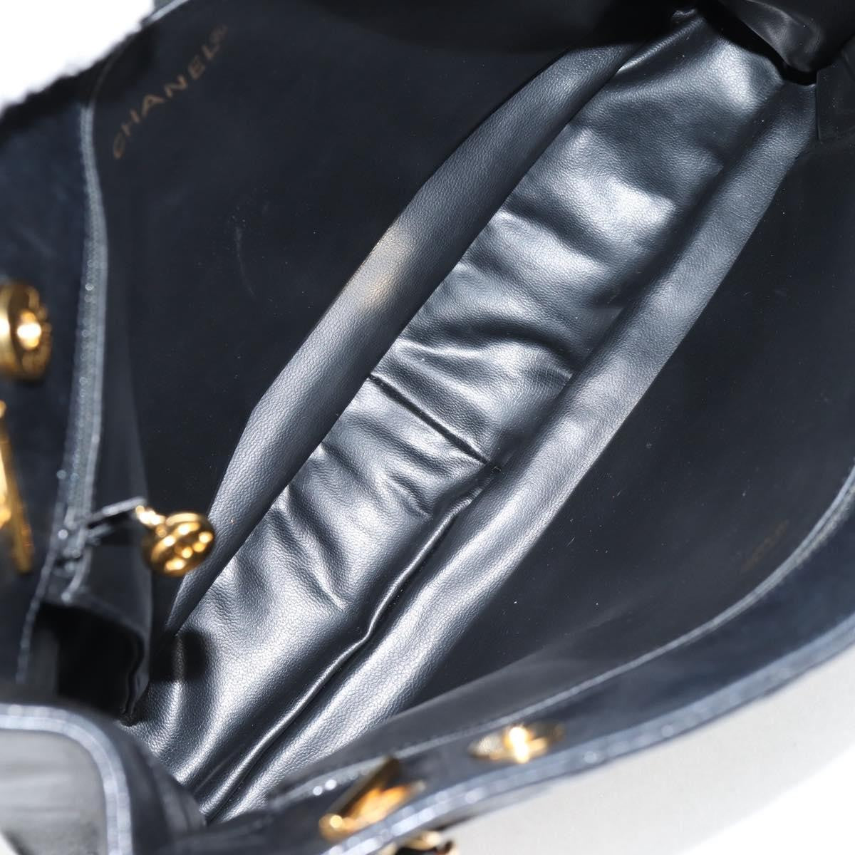 Chanel Vintage Shopping Tote Quilted Lambskin, BLACK, LEATHER, Tote bag