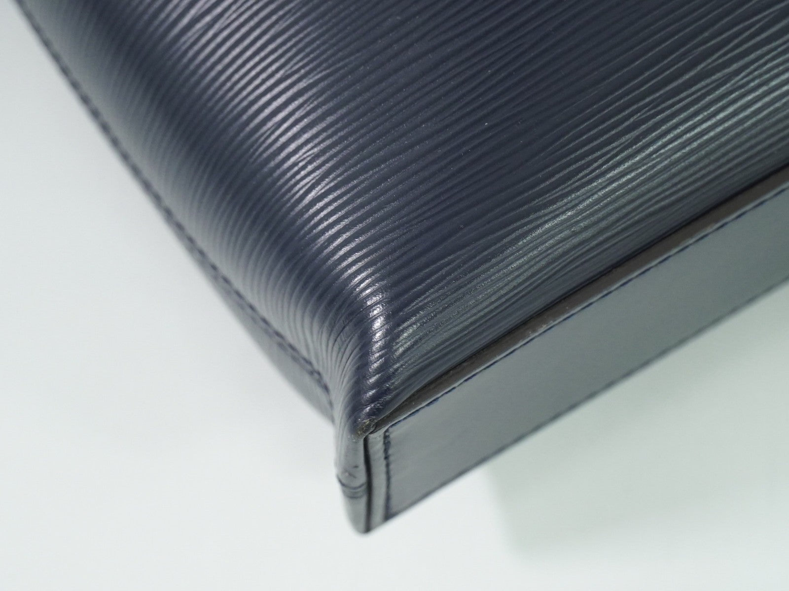 Louis Vuitton Brooks Briefcase Epi Leather, NAVY, LEATHER, Briefcase