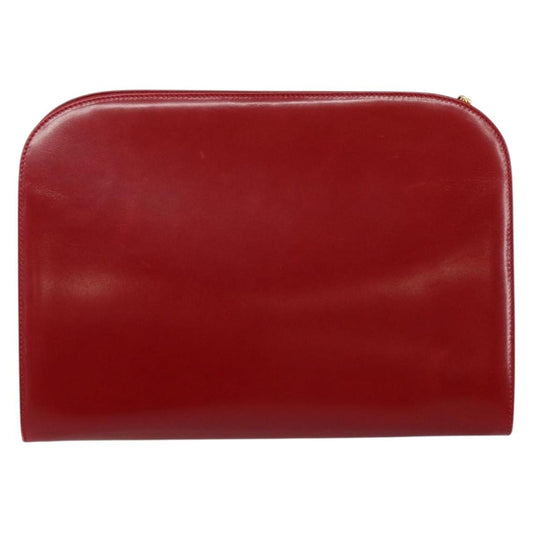 Salvatore Ferragamo Vintage Gancini Chain Shoulder Bag Leather, RED, LEATHER, Shoulder bag