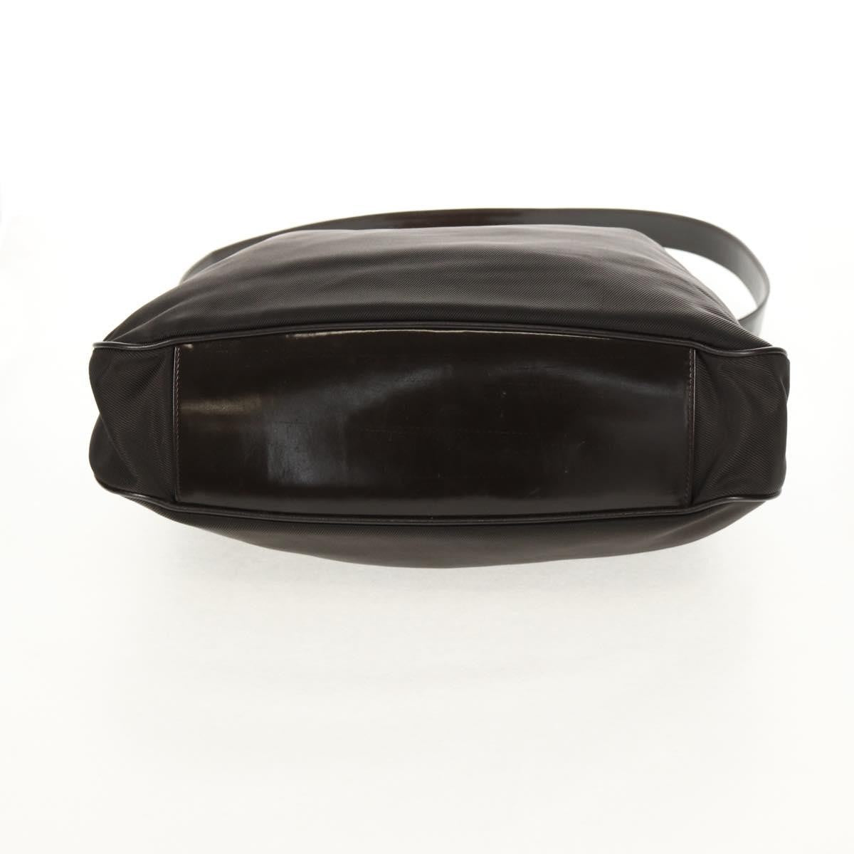 Gucci Vintage Bamboo Shoulder Bag Nylon, BROWN, NYLON, Shoulder bag